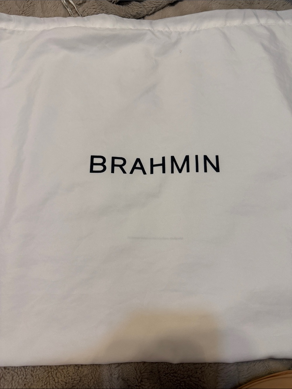 Large 18”x22” Brahmin Dustbag Dust Bag EUC White drawstring